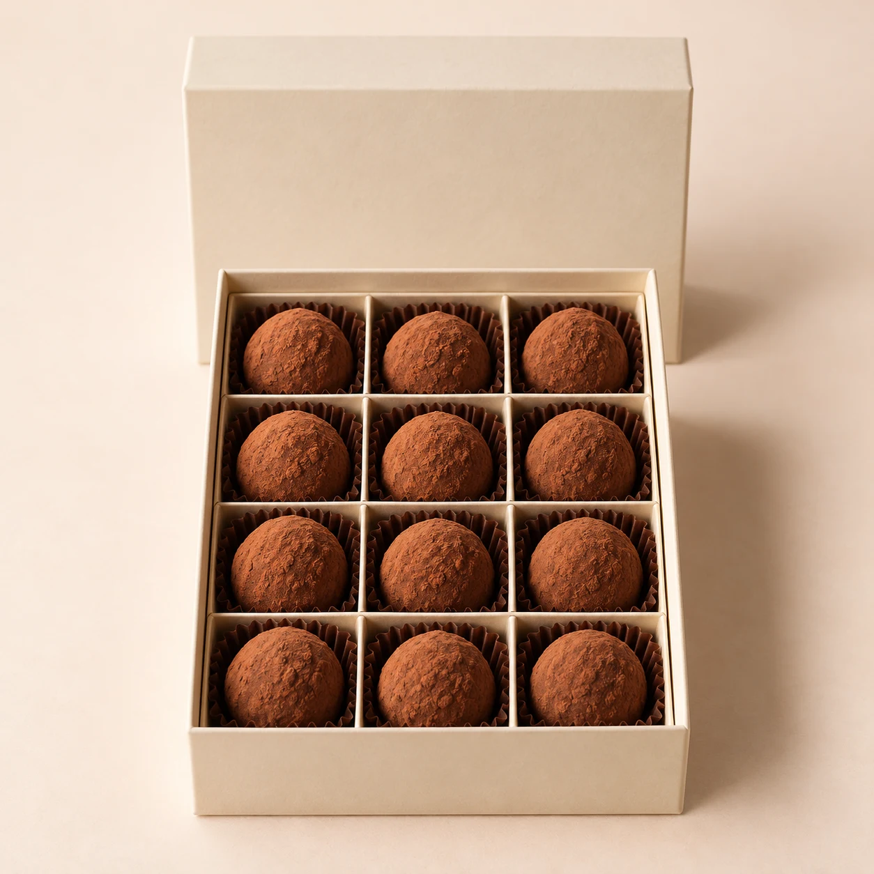 Cocoa-dusted truffle box